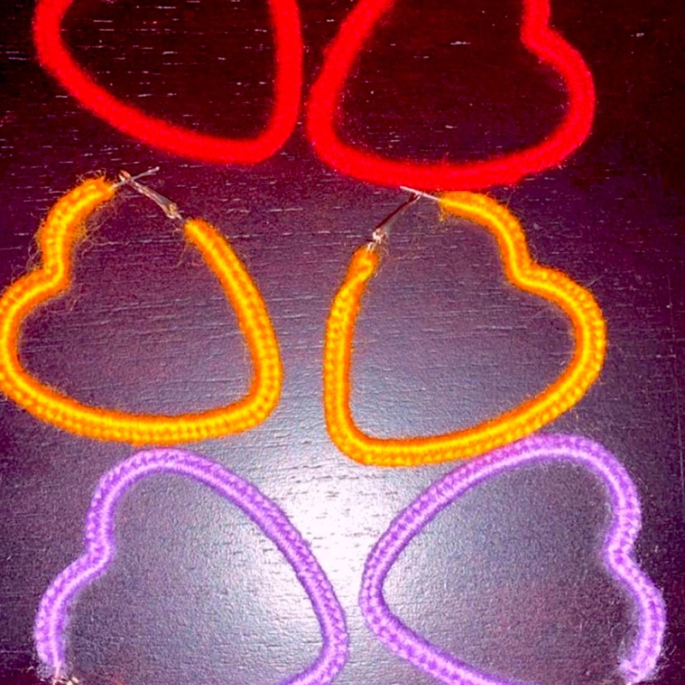 Bright color heart ❤️ earrings